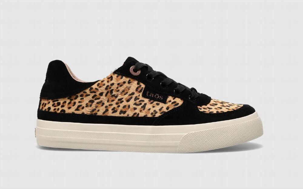 NEW TAOS women's pop soul sneaker in cheetah/black